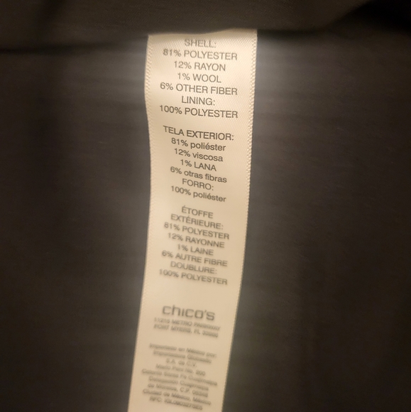 Chico's Jacket Size 3 (XLARGE) Black, White and Grey - Picture 8 of 12